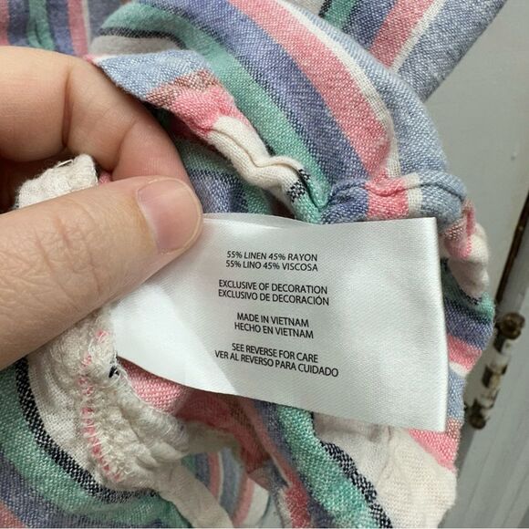 Orvis linen blend button down short sleeve blouse women's xl - Picture 5 of 5